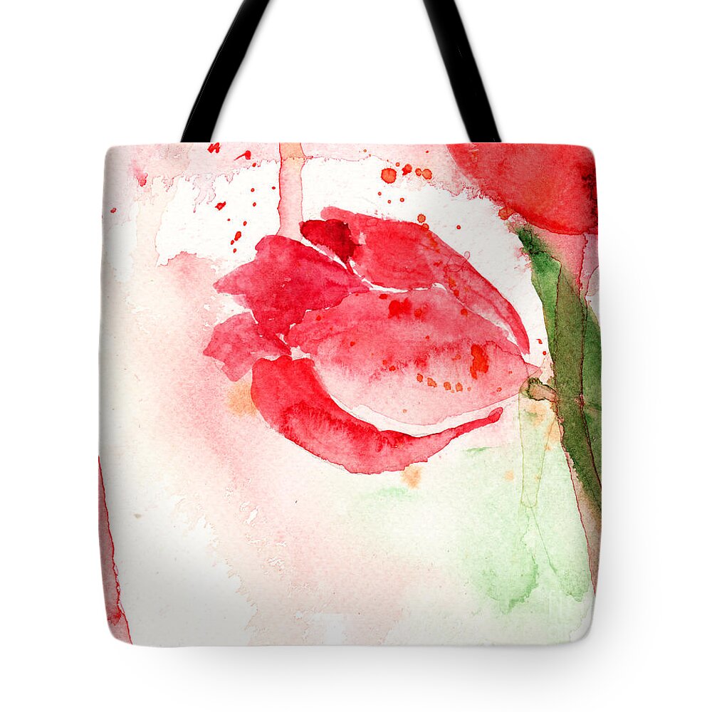 Abstract Tote Bag featuring the painting Tulip flower #1 by Regina Jershova