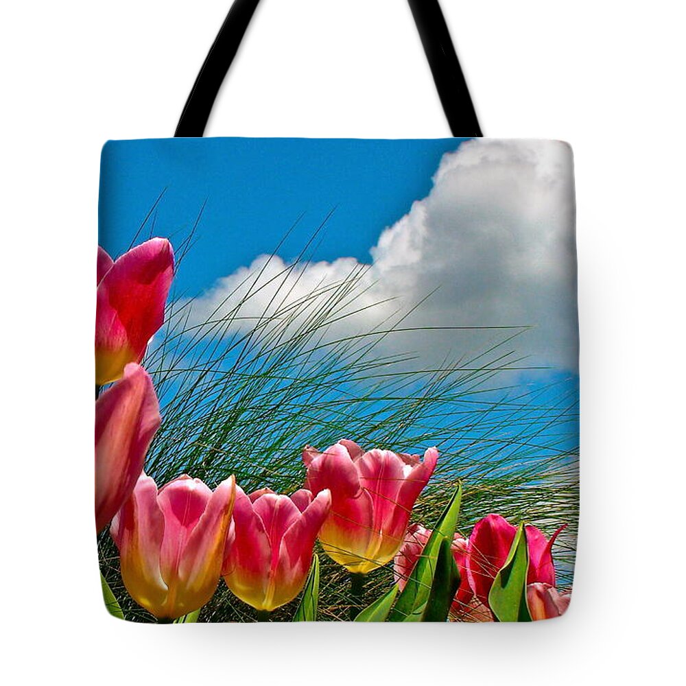 Blue Sky Tote Bag featuring the photograph Flower 8 by Albert Fadel