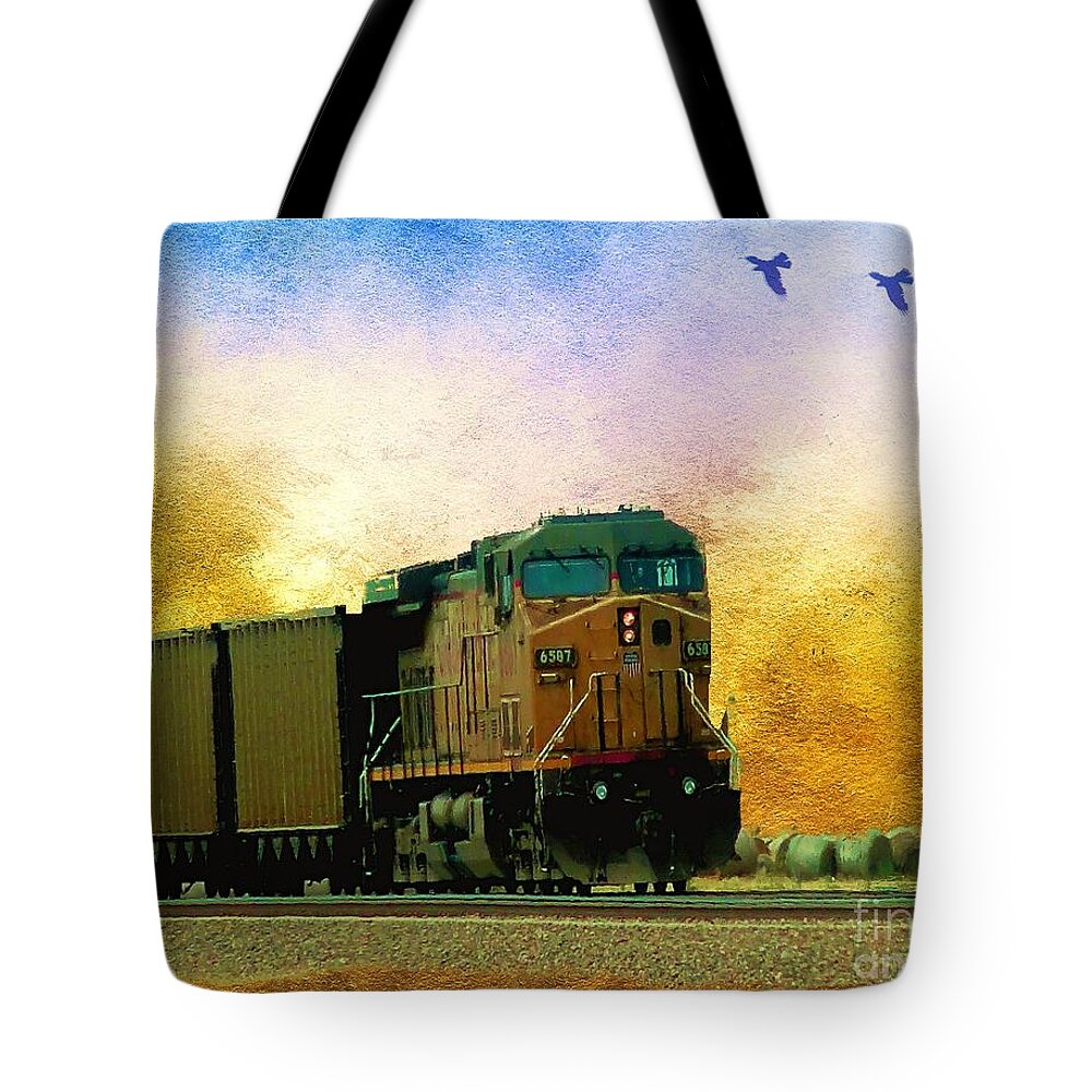 Train Tote Bag featuring the photograph Union Pacific Coal Train by Janette Boyd