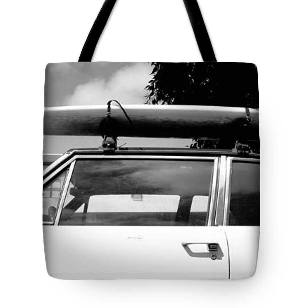 Photography Tote Bag featuring the photograph Usa, California, Surf Board On Roof #1 by Panoramic Images