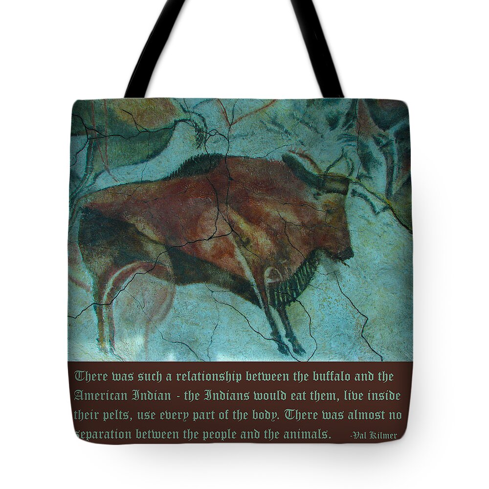 Val Kilmer On The Bison Tote Bag featuring the digital art Val Kilmer On The Bison by Unknown