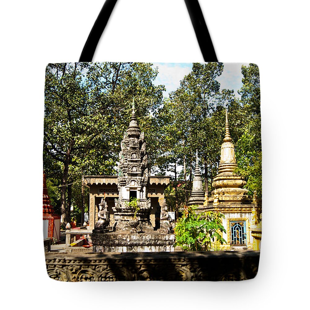  Tote Bag featuring the photograph View Banteay Srei Temple #2 by James Gay