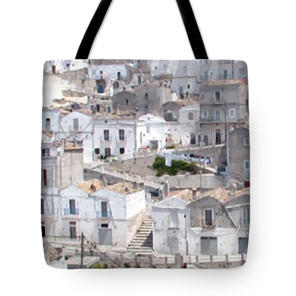 Bourbons Tote Bag featuring the photograph View of Monte S. Angelo #1 by Archangelus Gallery