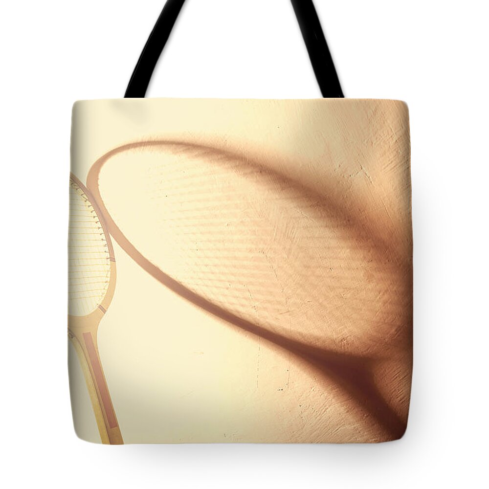 Tennis Tote Bag featuring the photograph Vintage tennis racket #1 by Dutourdumonde Photography