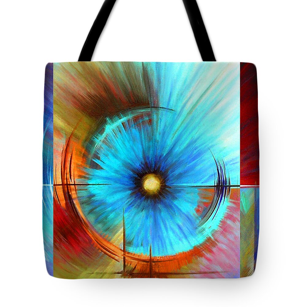 Abstract Tote Bag featuring the painting Vortex #1 by James Hill