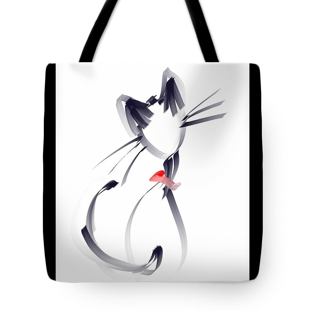 Cat Tote Bag featuring the digital art Waiting For My Forever Home #1 by Shannon Story