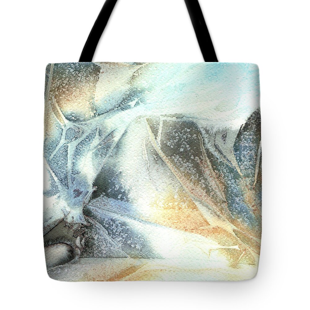 Abstract Tote Bag featuring the painting Water Worlds 2 by Amanda Amend