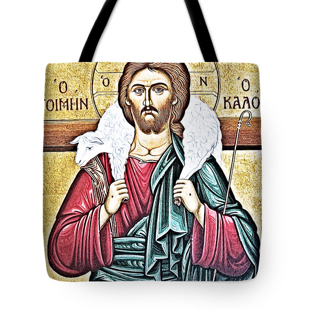 Good Shepherd Tote Bag featuring the photograph White Lamb #2 by Munir Alawi