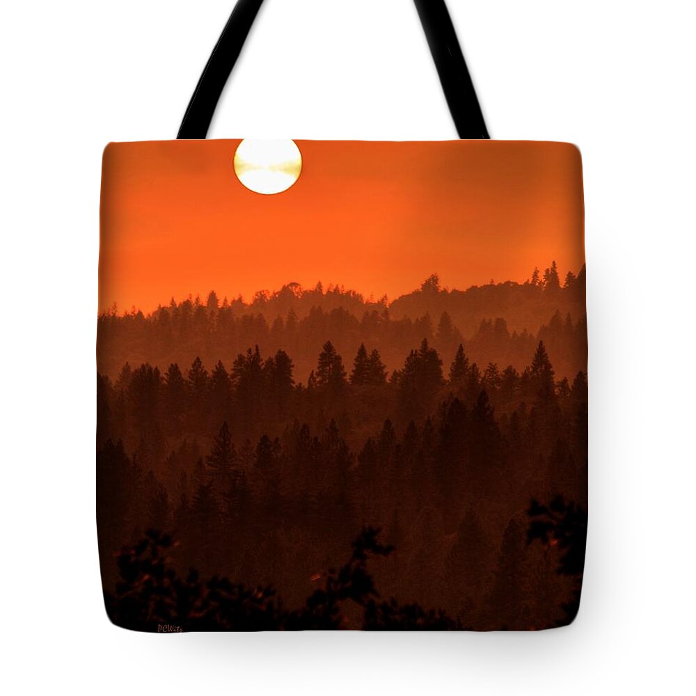 Wildfire Smoke Sunset Tote Bag featuring the photograph Wildfire Smoke Sunset #1 by Patrick Witz