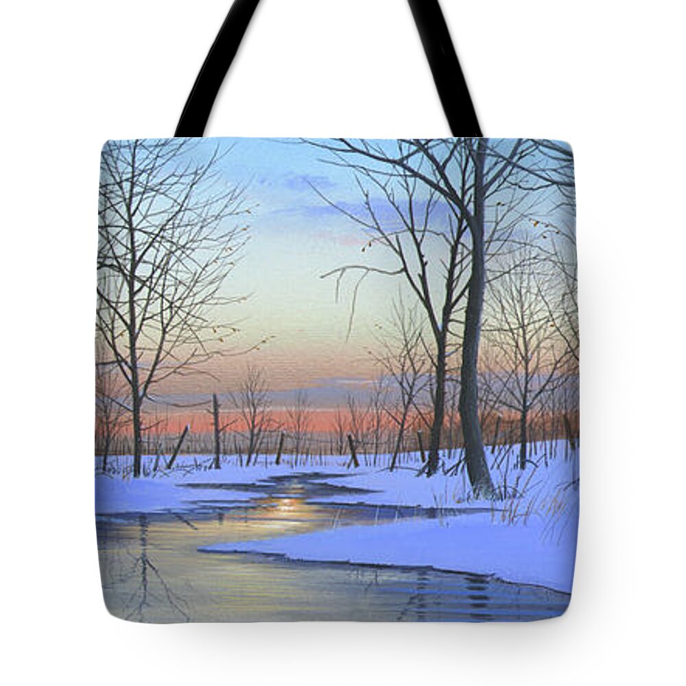 Winter Tote Bag featuring the painting Winter Calm by Mike Brown