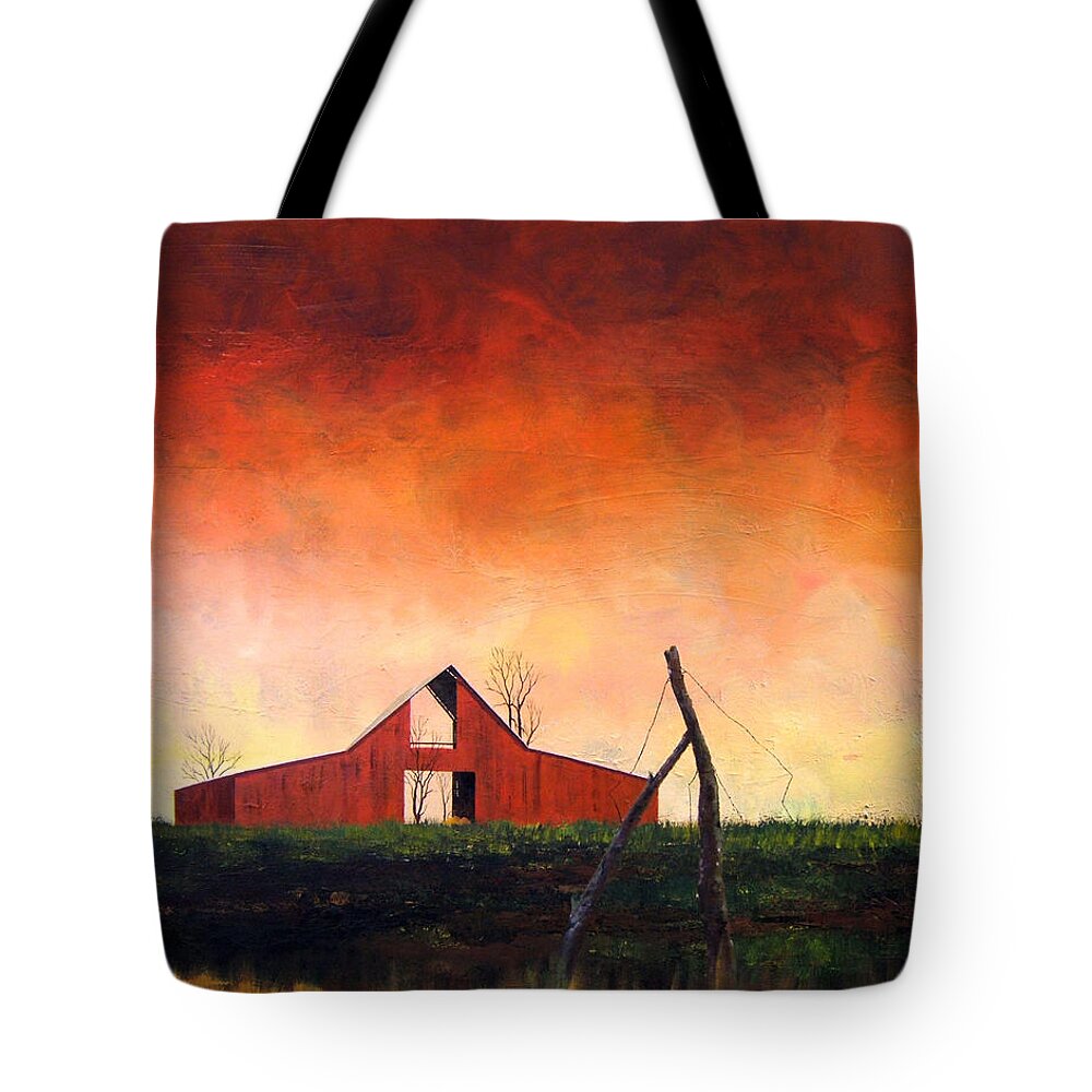 Acrylic Tote Bag featuring the painting Wired Down #1 by William Renzulli