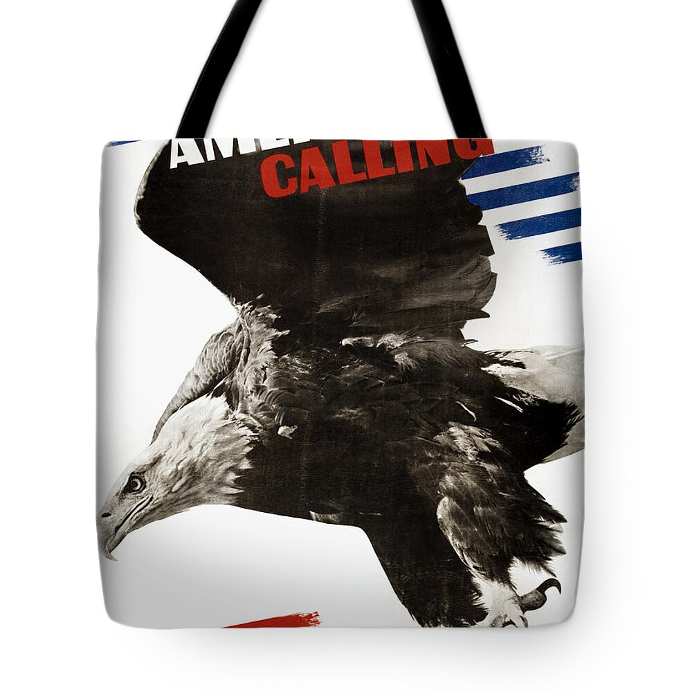 1941 Tote Bag featuring the photograph World War II Poster, 1941 #1 by Granger
