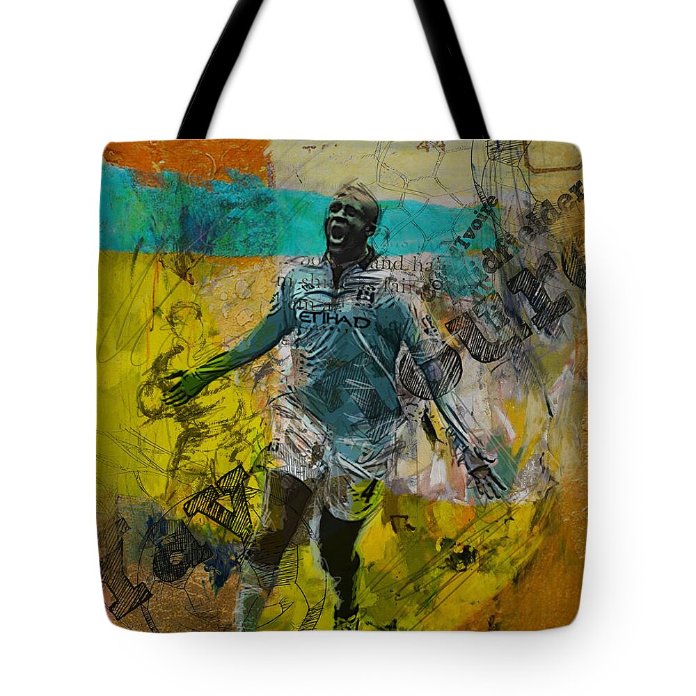 Yaya Toure Tote Bag featuring the painting Yaya Toure #1 by Corporate Art Task Force