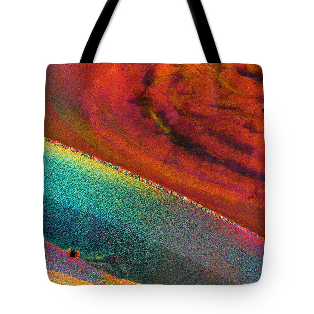 Abstract Tote Bag featuring the photograph Agate Microworlds 1 by - MicROCKScopica -
