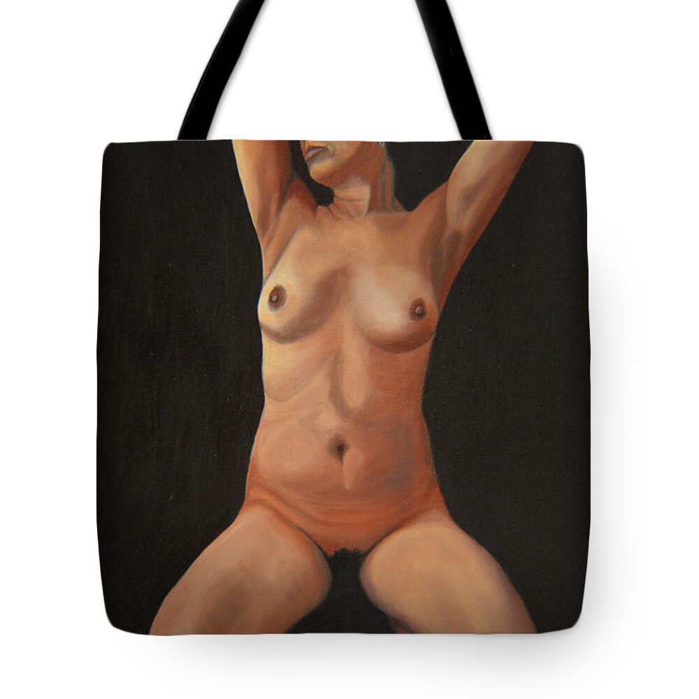 Sexual Tote Bag featuring the painting 10 Am by Thu Nguyen