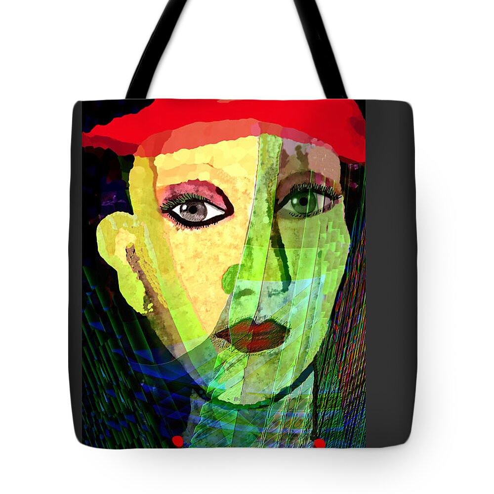1084 Tote Bag featuring the painting 1084 - La Signora ... by Irmgard Schoendorf Welch