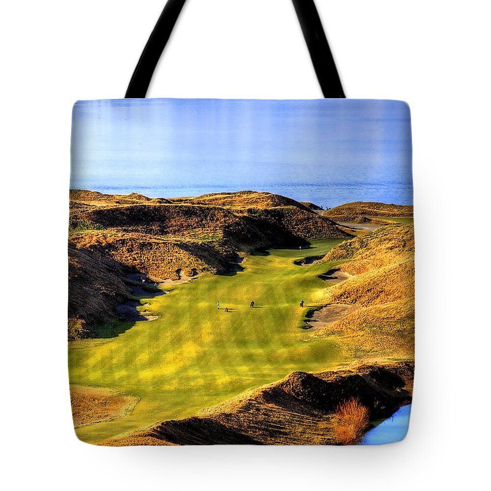 Chambers Bay Golf Course Tote Bag featuring the photograph 10th Hole at Chambers Bay by David Patterson