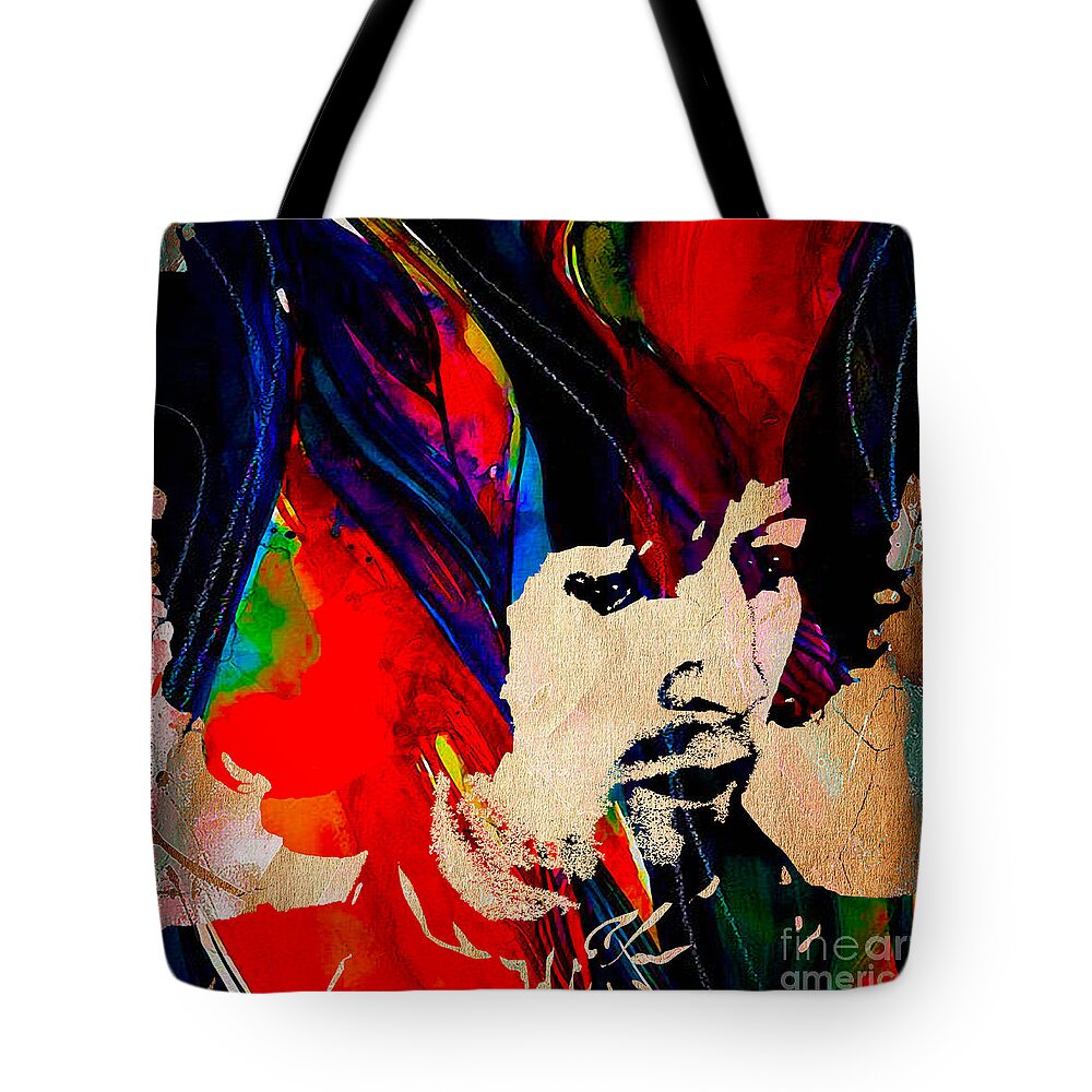 Eric Clapton Tote Bag featuring the mixed media Eric Clapton Collection #11 by Marvin Blaine