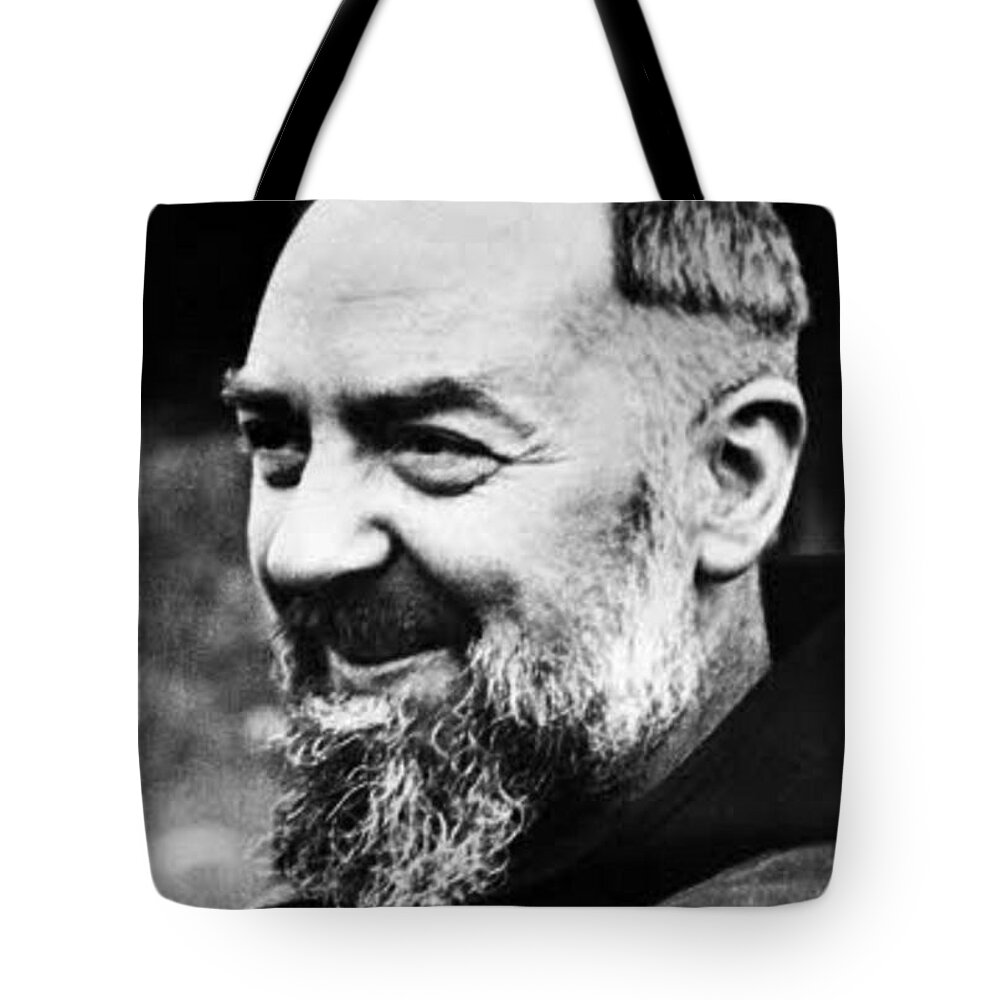 Prayer Tote Bag featuring the photograph Padre Pio #11 by Archangelus Gallery