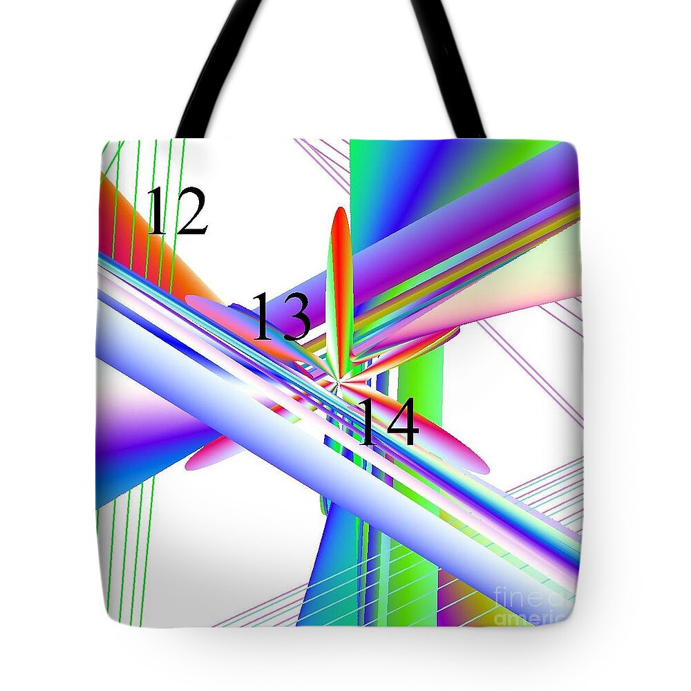 12-13-14 Rainbow Skyway Tote Bag featuring the digital art 12-13-14 Rainbow Skyway by Michael Skinner