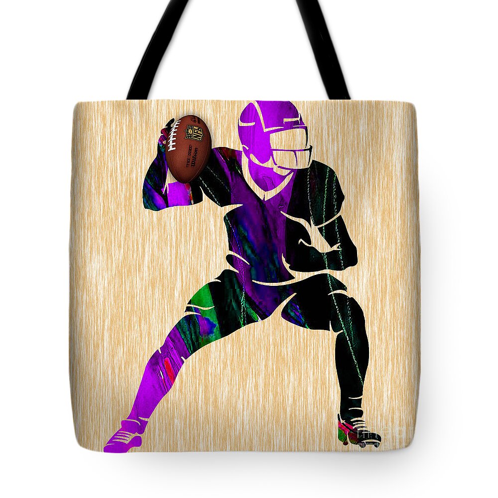 Football Tote Bag featuring the mixed media Football #12 by Marvin Blaine