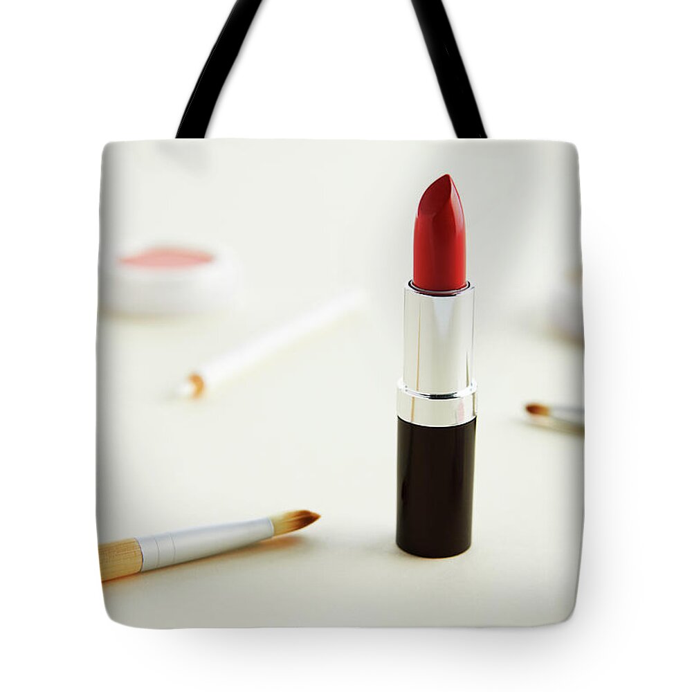 White Background Tote Bag featuring the photograph Still Life Of Beauty Products #13 by Stephen Smith