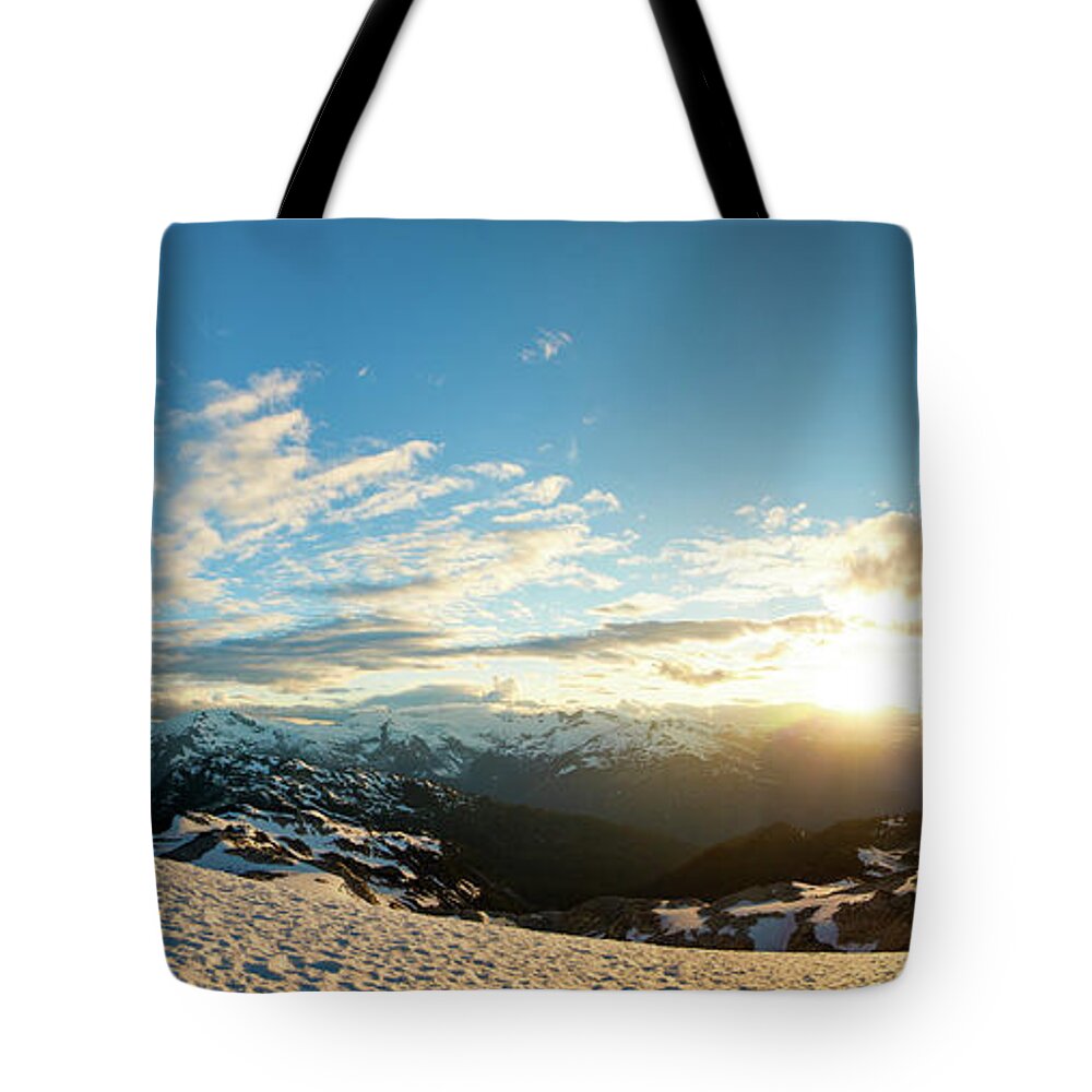 Tranquility Tote Bag featuring the photograph Climbing Cypress Peak #14 by Christopher Kimmel