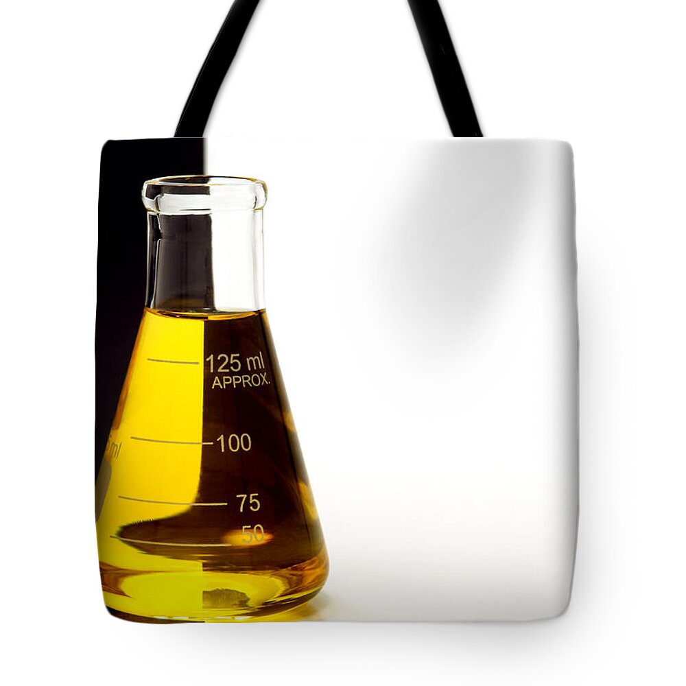 Flask Tote Bag featuring the photograph Laboratory Equipment in Science Research Lab #14 by Science Research Lab