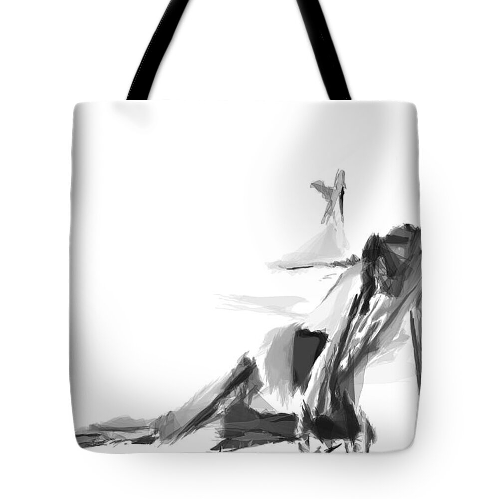 Abstract Tote Bag featuring the digital art Abstract Series II by Rafael Salazar