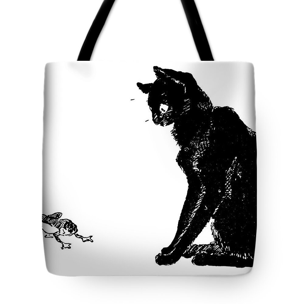 Cats- Pictures Without Words' 1897 Theophile Alexandre Steinlen 4 Tote Bag featuring the painting Pictures without Words #3 by MotionAge Designs