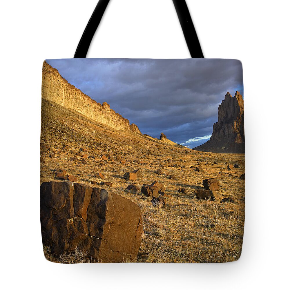 00175119 Tote Bag featuring the photograph Shiprock in New Mexico by Tim Fitzharris