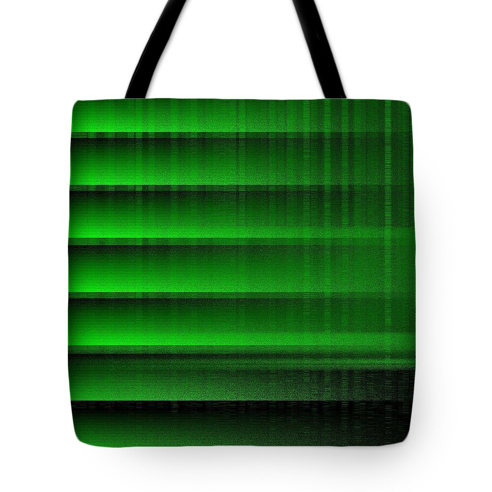 Green 16 Shades Abstract Algorithm Digital Rithmart Tote Bag featuring the digital art 16shades.4 by Gareth Lewis