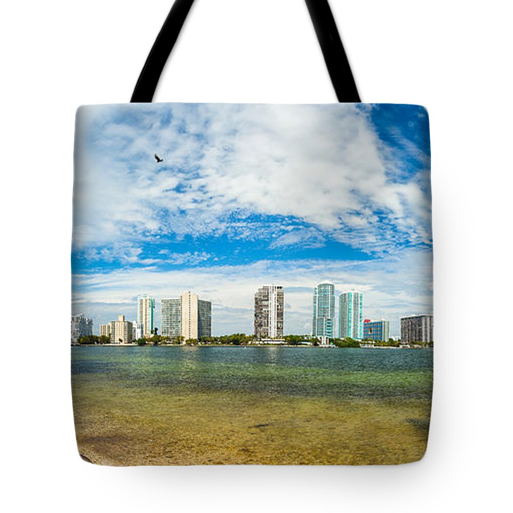 Architecture Tote Bag featuring the photograph Miami Skyline by Raul Rodriguez