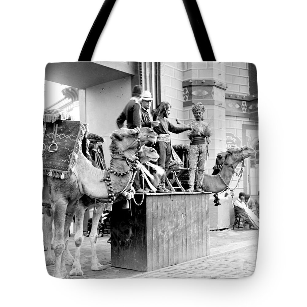 The Pike Tote Bag featuring the photograph 1904 Worlds Fair The Pike Mysterious Asia by A Macarthur Gurmankin