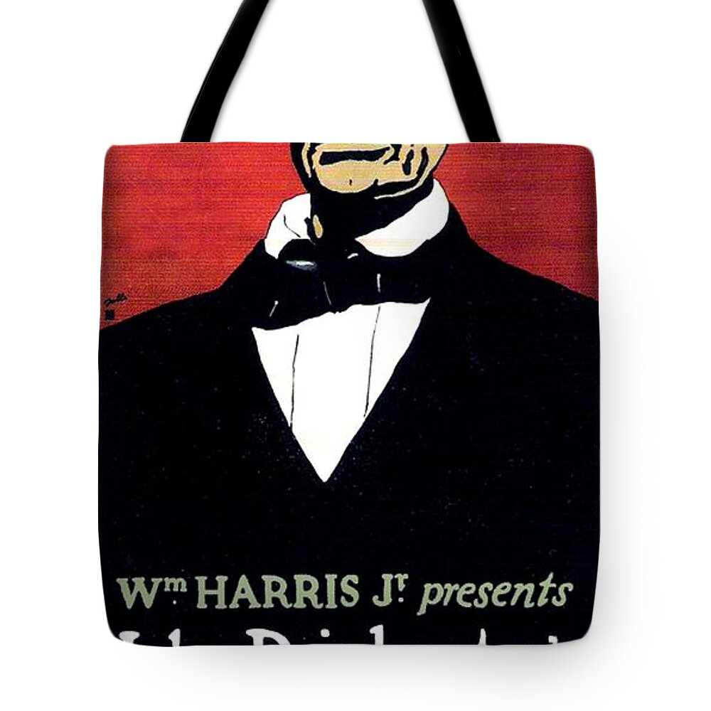 John Drinkwater Tote Bag featuring the digital art 1919 - John Drinkwater's Play Abraham Lincoln Theatrical Poster - Color by John Madison