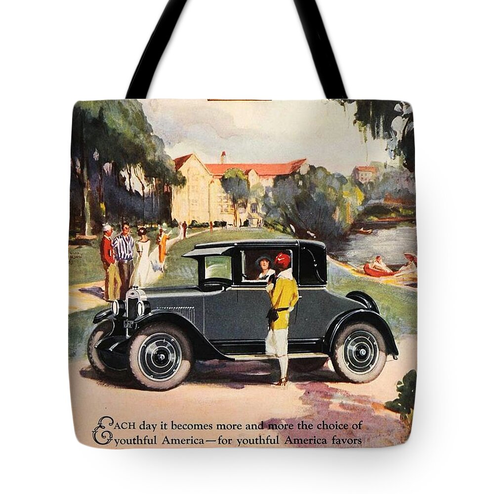 1926 Tote Bag featuring the digital art 1926 - Chevrolet Advertisement - Color by John Madison