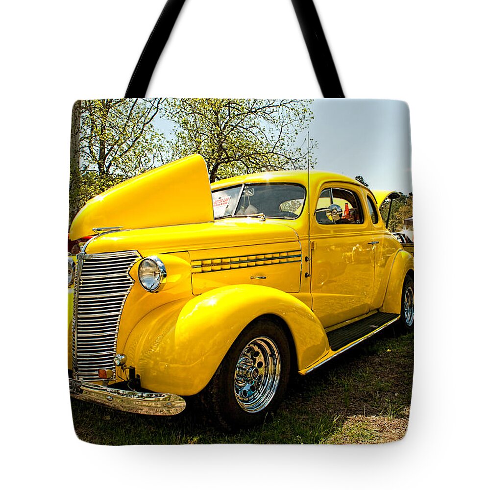 Chevrolet Tote Bag featuring the photograph 1938 Chevy Business Coupe by Kristia Adams