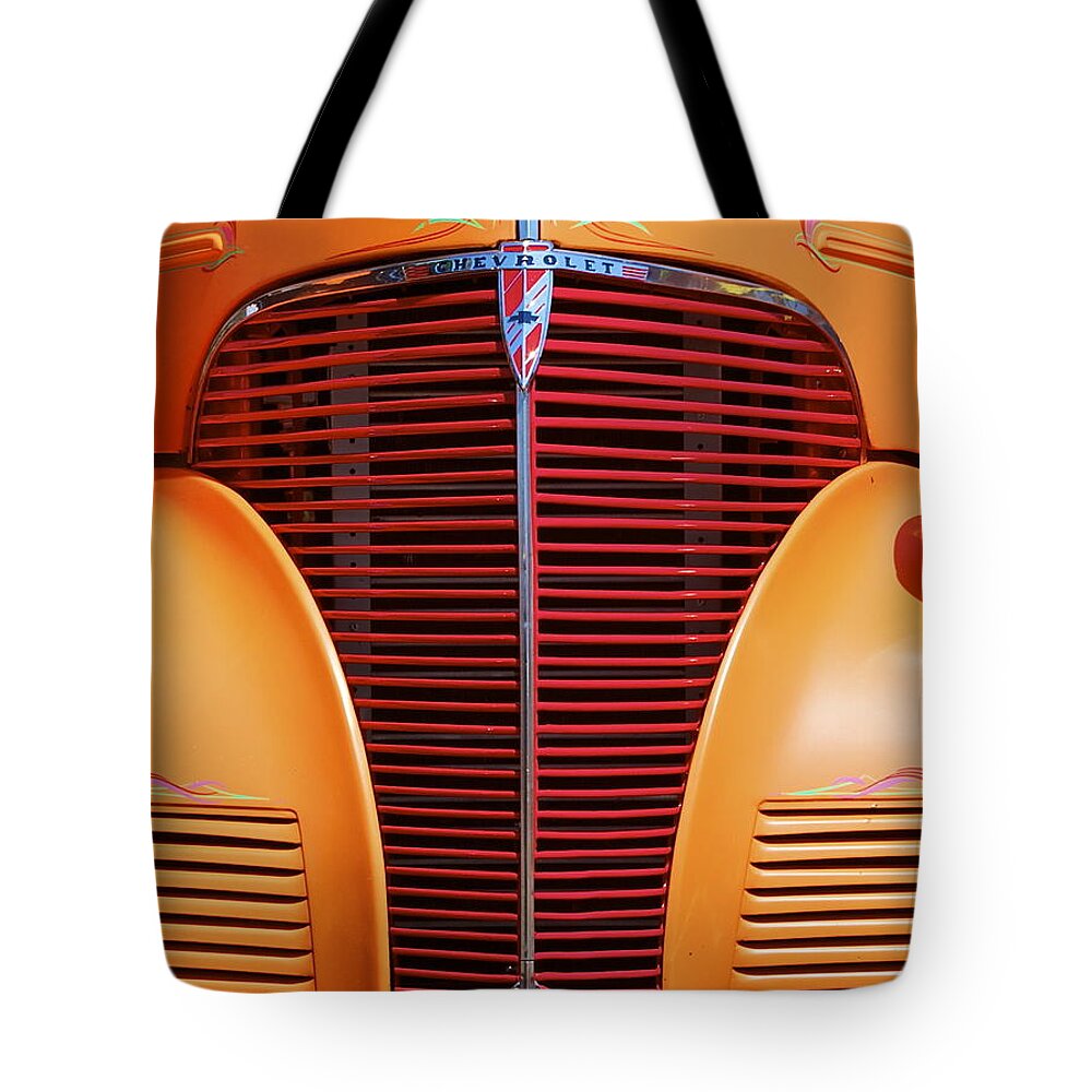 Chevy Tote Bag featuring the photograph 1939 Chevy by John Babis
