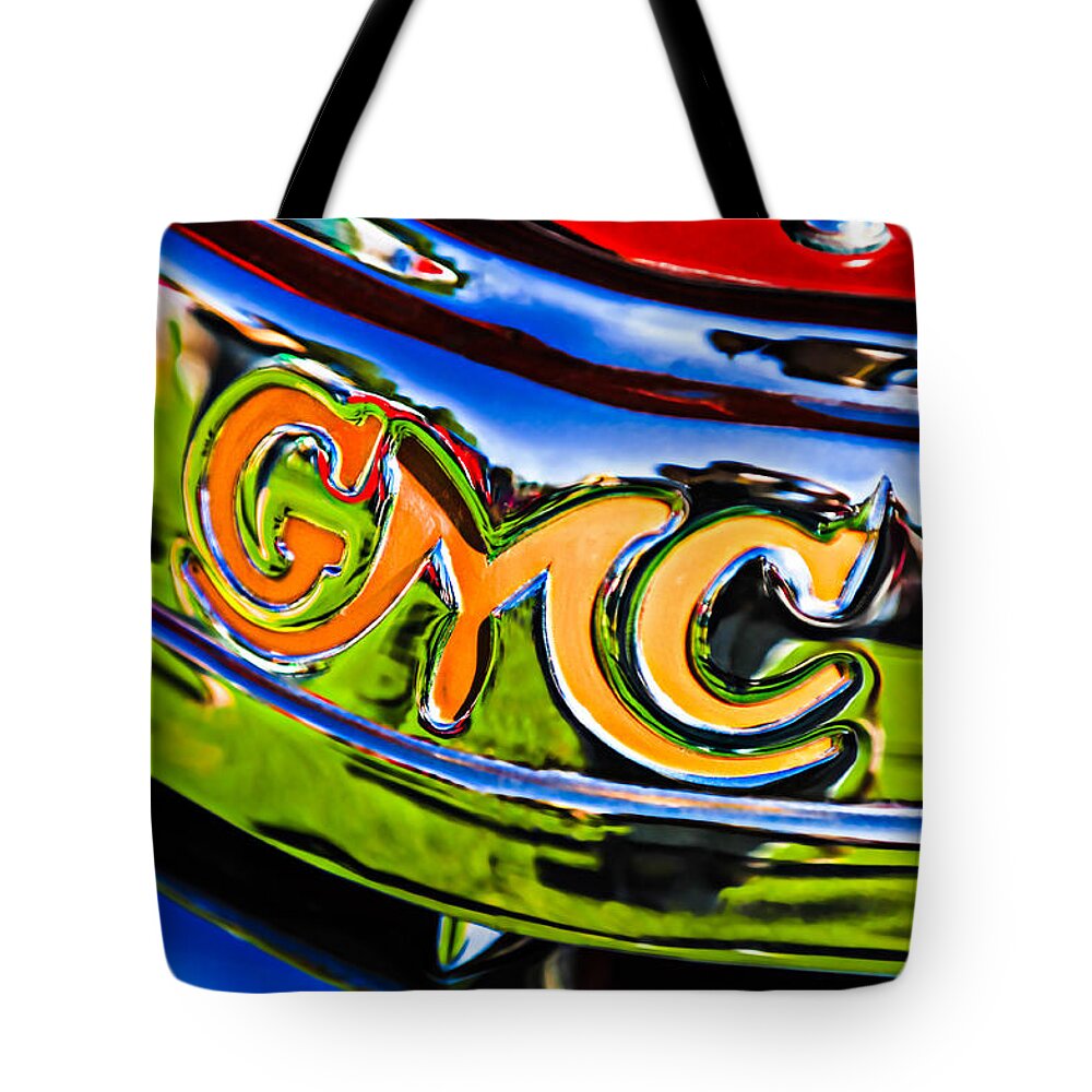 1940 Gmc Pickup Truck Emblem Tote Bag featuring the photograph 1940 GMC Pickup Truck Emblem by Jill Reger
