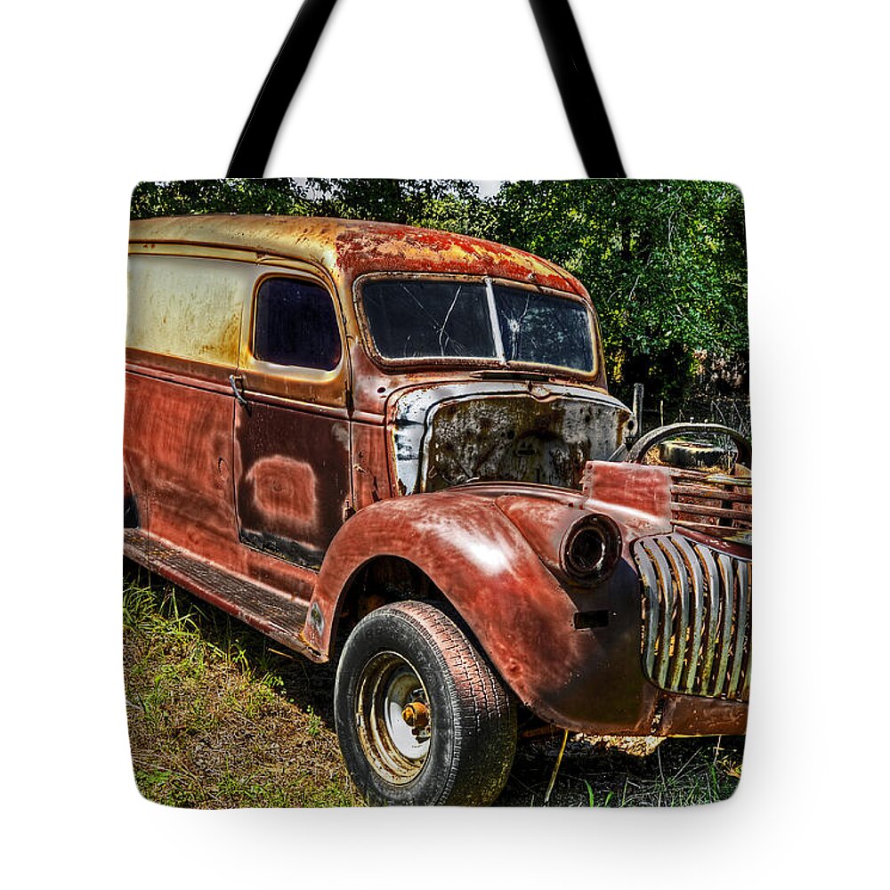 Hdr Tote Bag featuring the photograph 1941 Chevy Van by Paul Mashburn