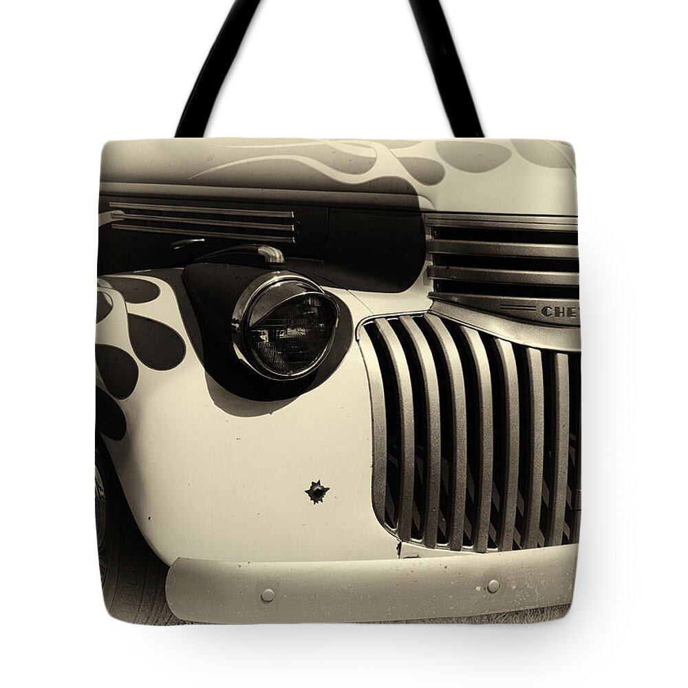 Hot Rod Tote Bag featuring the photograph 1946 Chevy Pick up by Ron Roberts