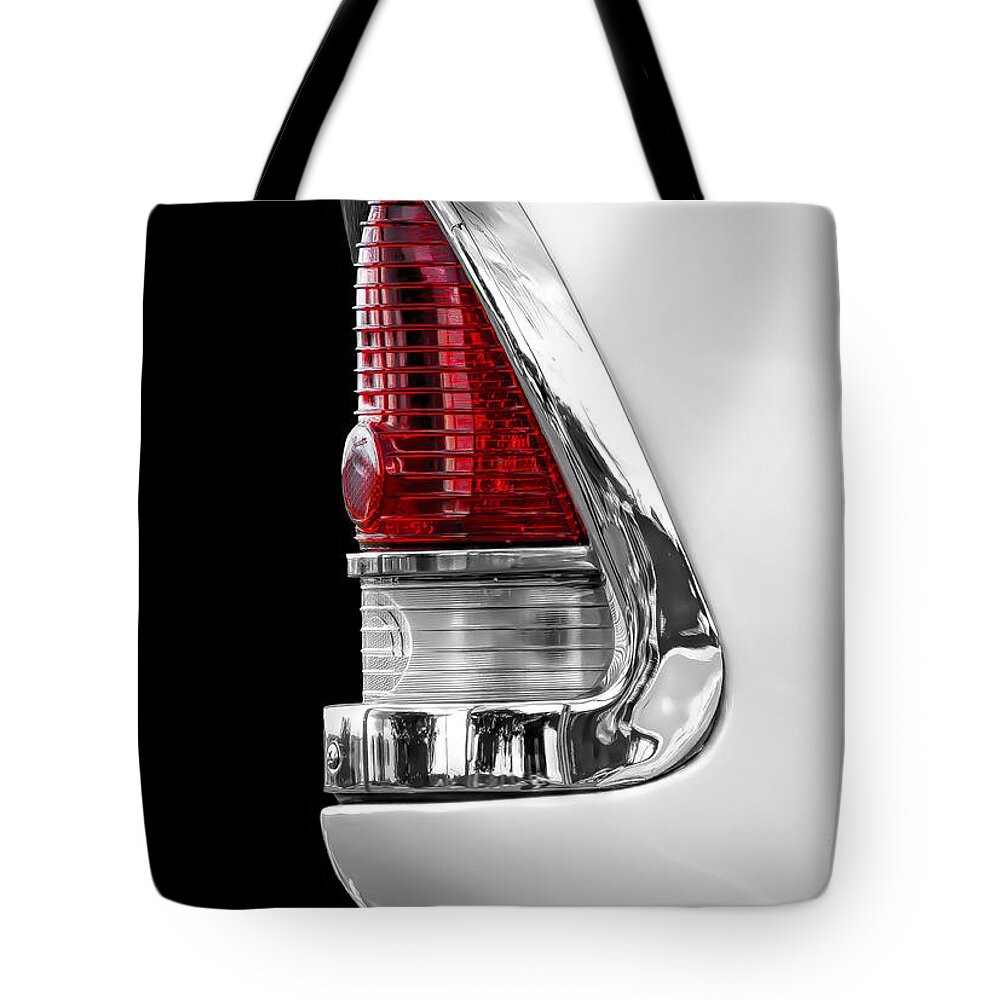 Vintage Tote Bag featuring the photograph 1955 Chevy Rear Light Detail by Ken Johnson
