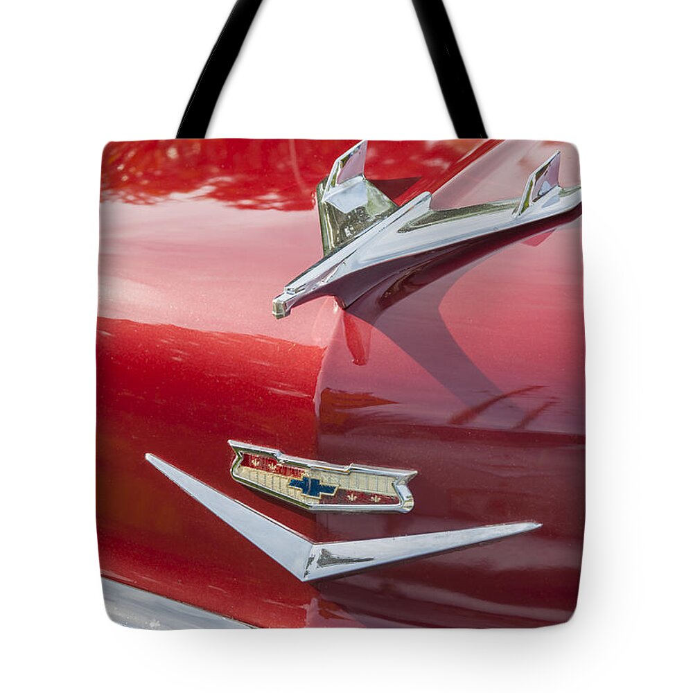 1956 Chevy Tote Bag featuring the photograph 1956 Chervrolet by Rich Franco