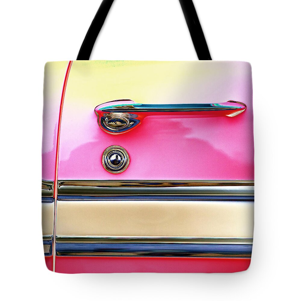 1956 Tote Bag featuring the photograph 1956 Chevrolet Bel Air by Carol Leigh