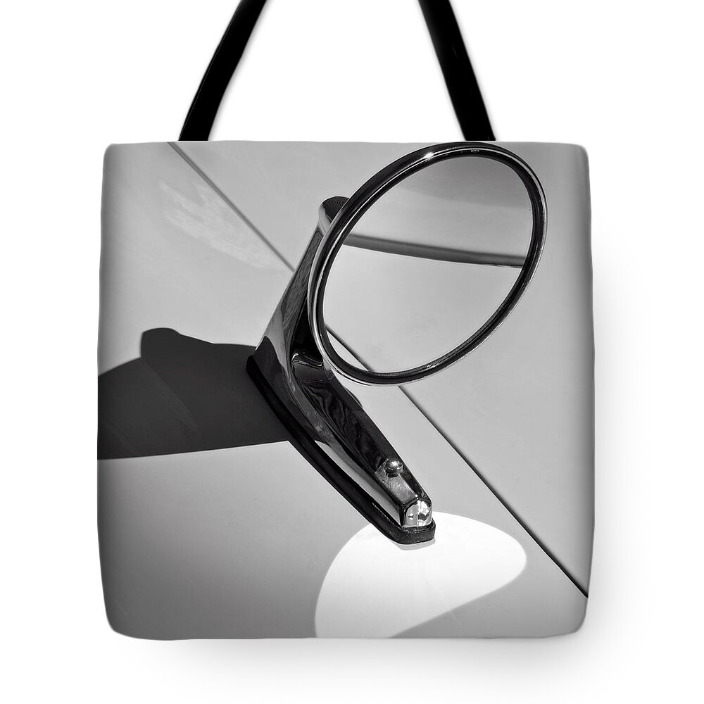 Cars Tote Bag featuring the photograph 1957 Packard Fender Mirror by Bill Owen