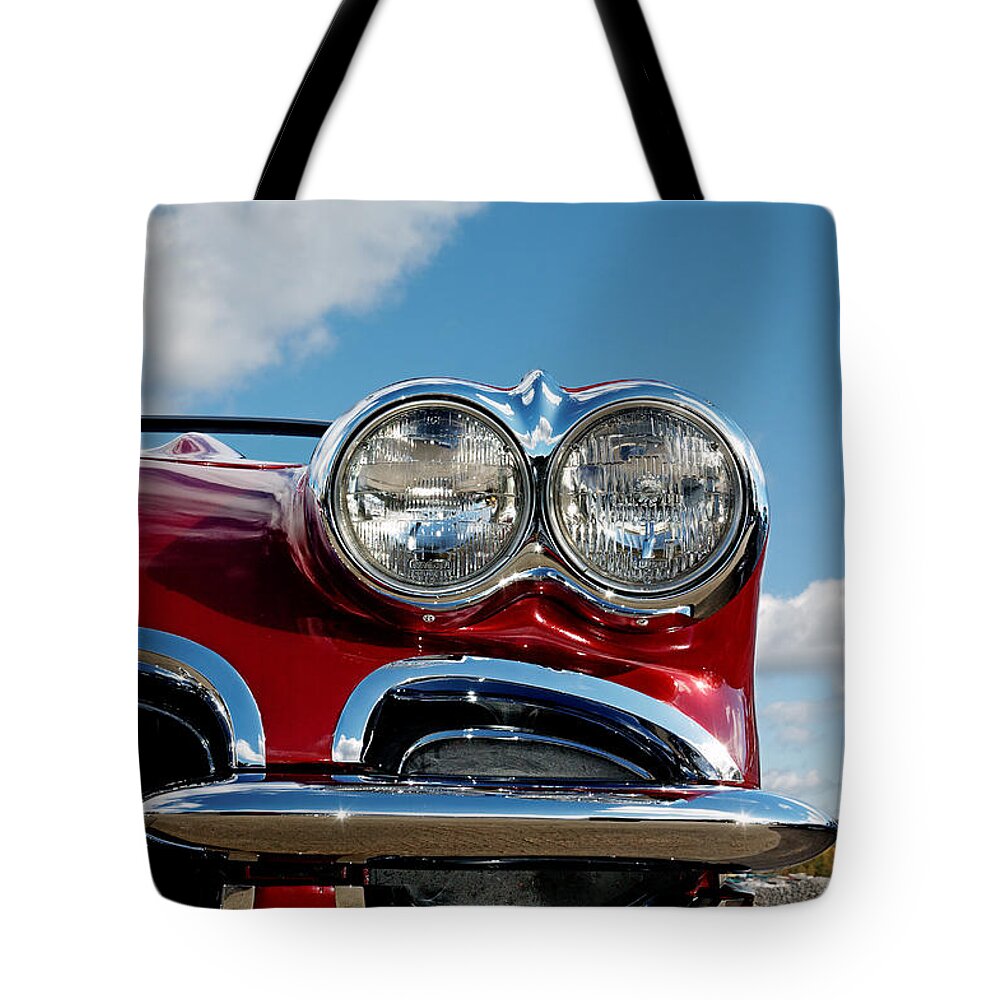 Chevrolet Tote Bag featuring the photograph 1958 Corvette by Colin Woods