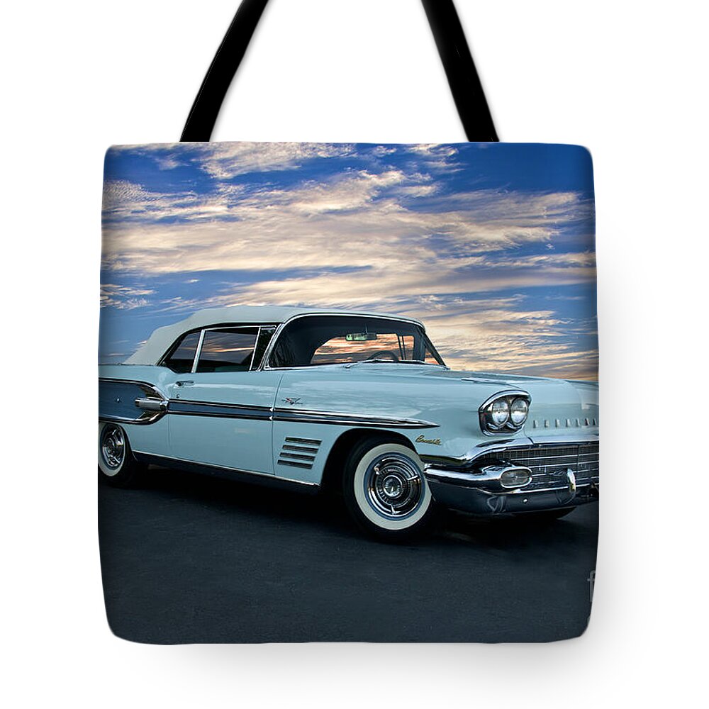 Auto Tote Bag featuring the photograph 1958 Pontiac Bonneville Convertible by Dave Koontz