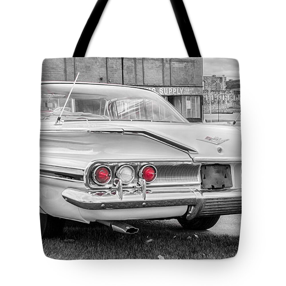 1960 Chevrolet Tote Bag featuring the photograph 1960 Chevy Impala  7D08509 by Guy Whiteley