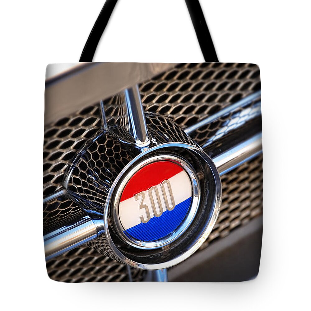 1961 Tote Bag featuring the photograph 1962 Chrysler 300H Grille by Gordon Dean II