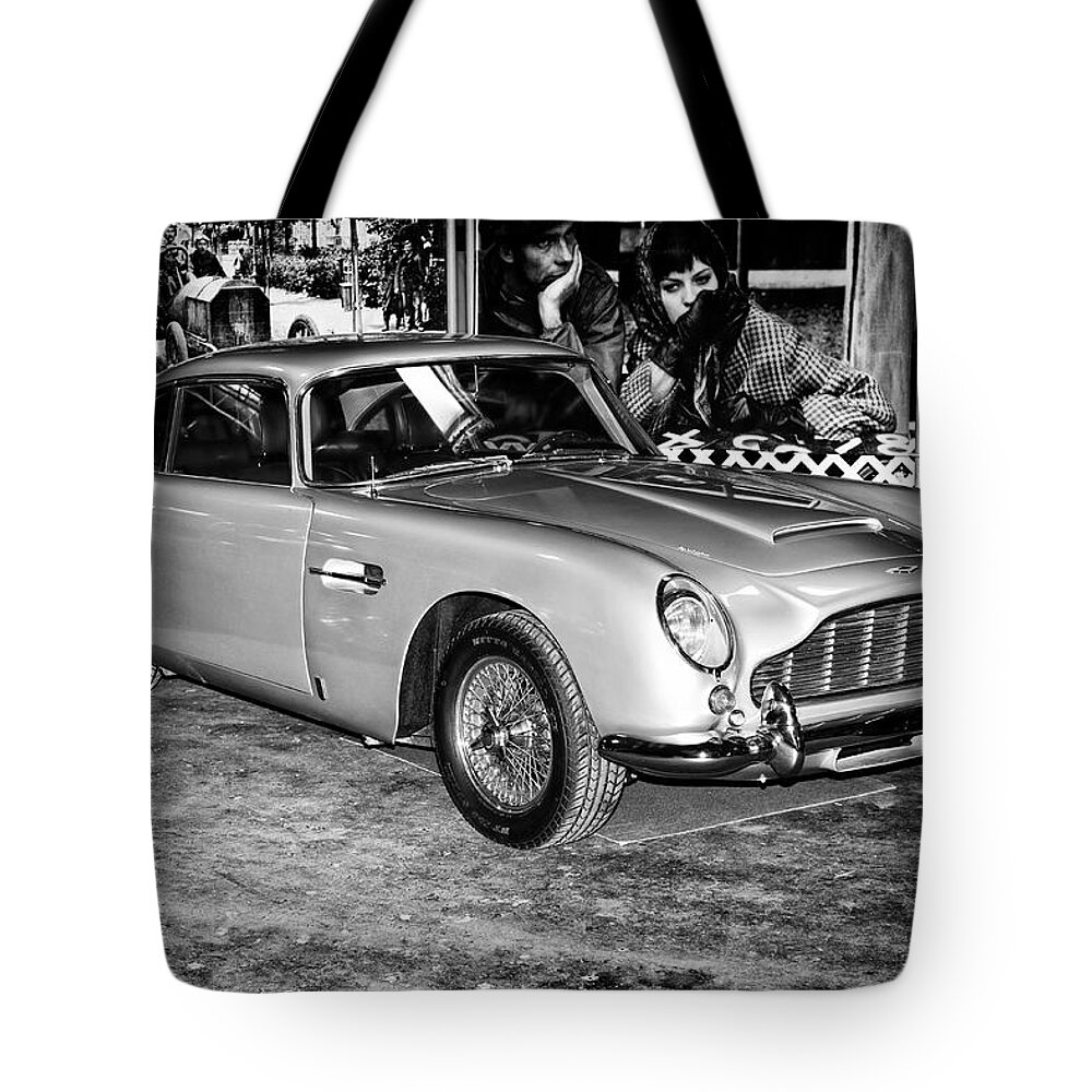 1964 Aston Martin Db5 Tote Bag featuring the photograph 1964 Aston Martin DB5 by Klm Studioline